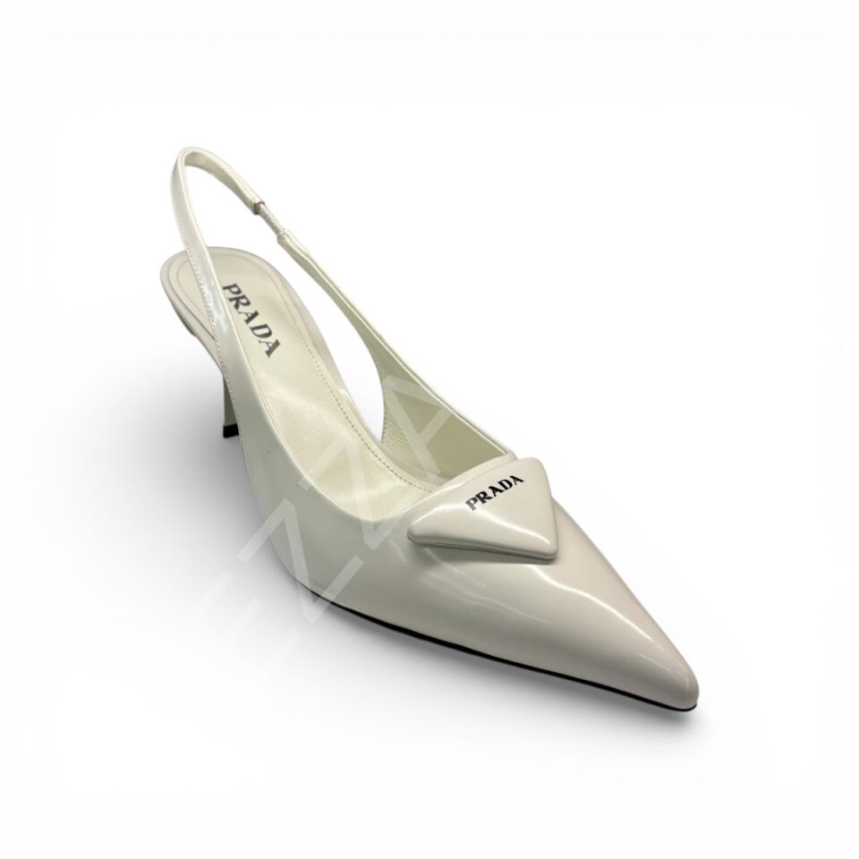 Prada 1047 Beyaz Topuklu Kadın Ayakkabı