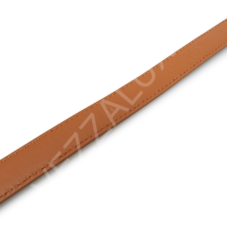 Prada K01 Taba Altın İnce Kadın Kemer