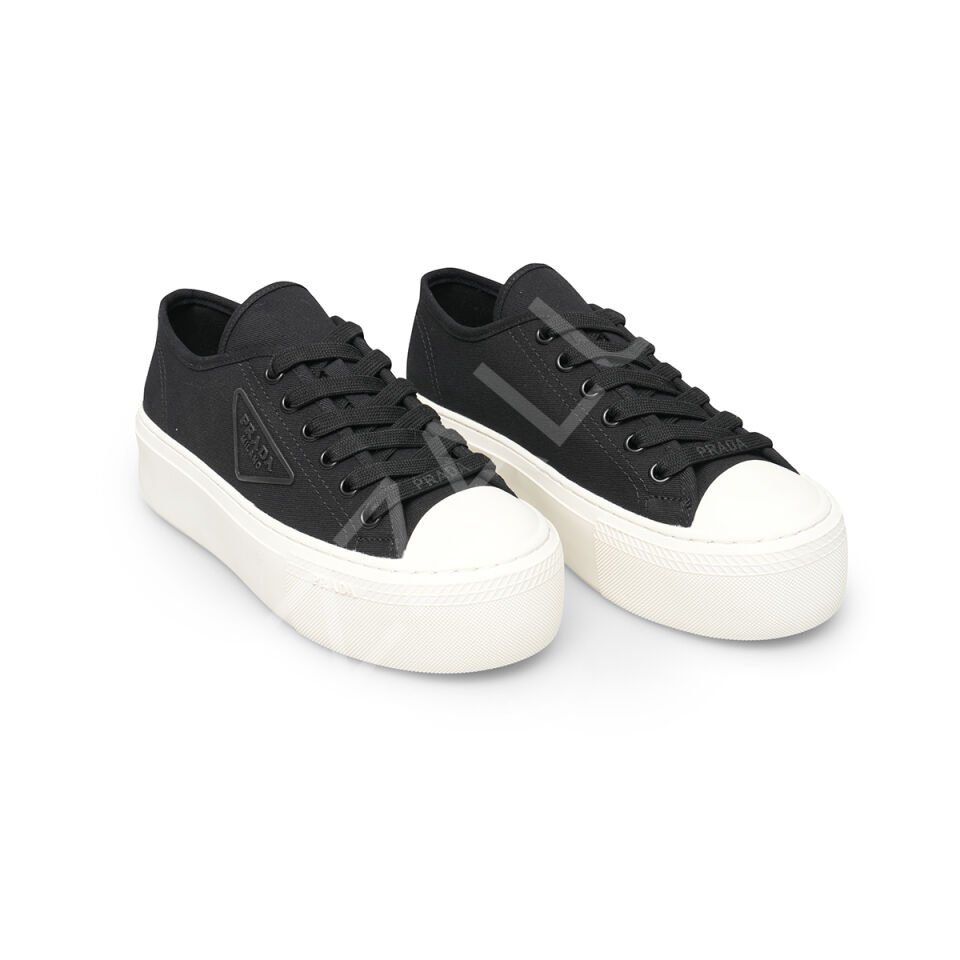 Prada 641 Siyah Kalın Taban Kadın Ayakkabı