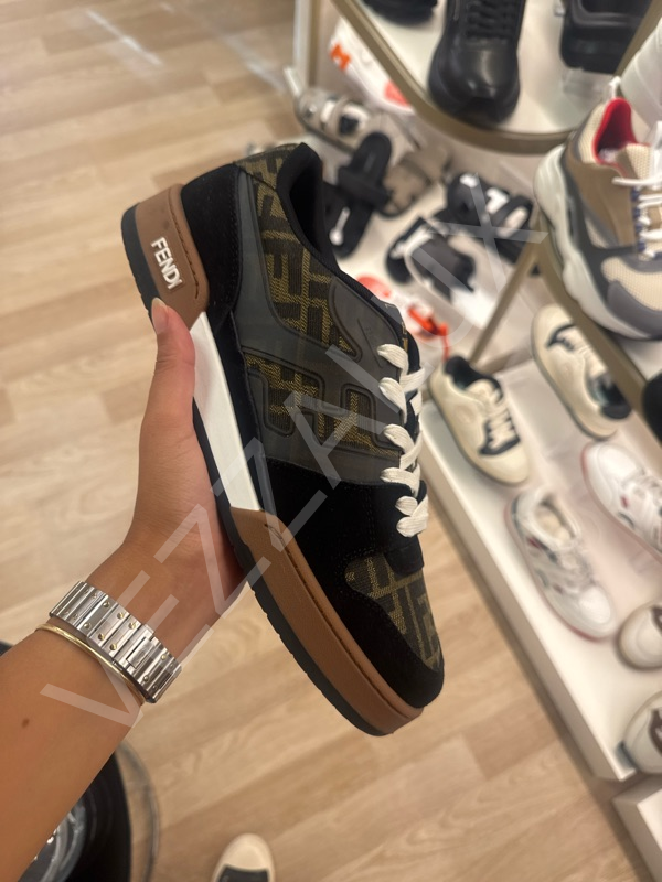 Fendi 921 Siyah Kahve Logolu Erkek Ayakkabı