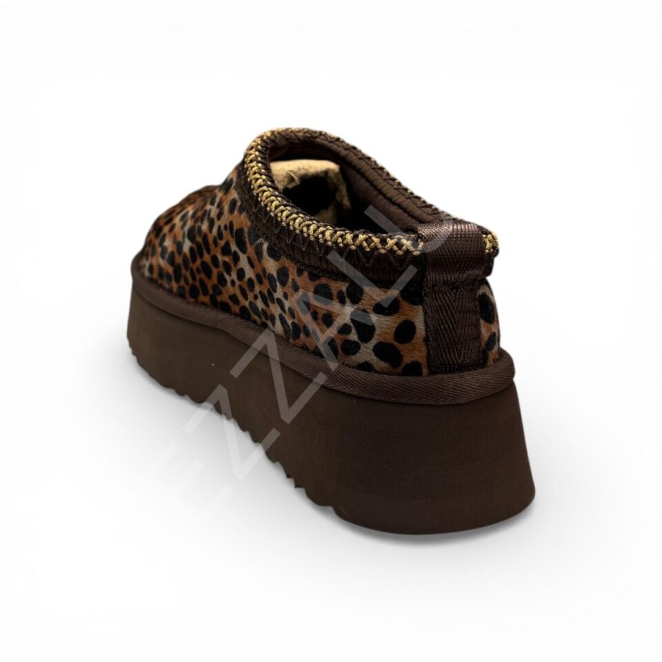 Ugg 1071 Kahve Leopar Tazz Kadın Ayakkabı