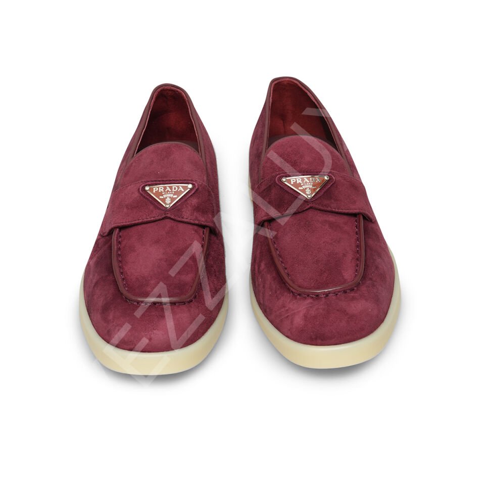 Prada 656 Bordo Süet Kadın Ayakkabı