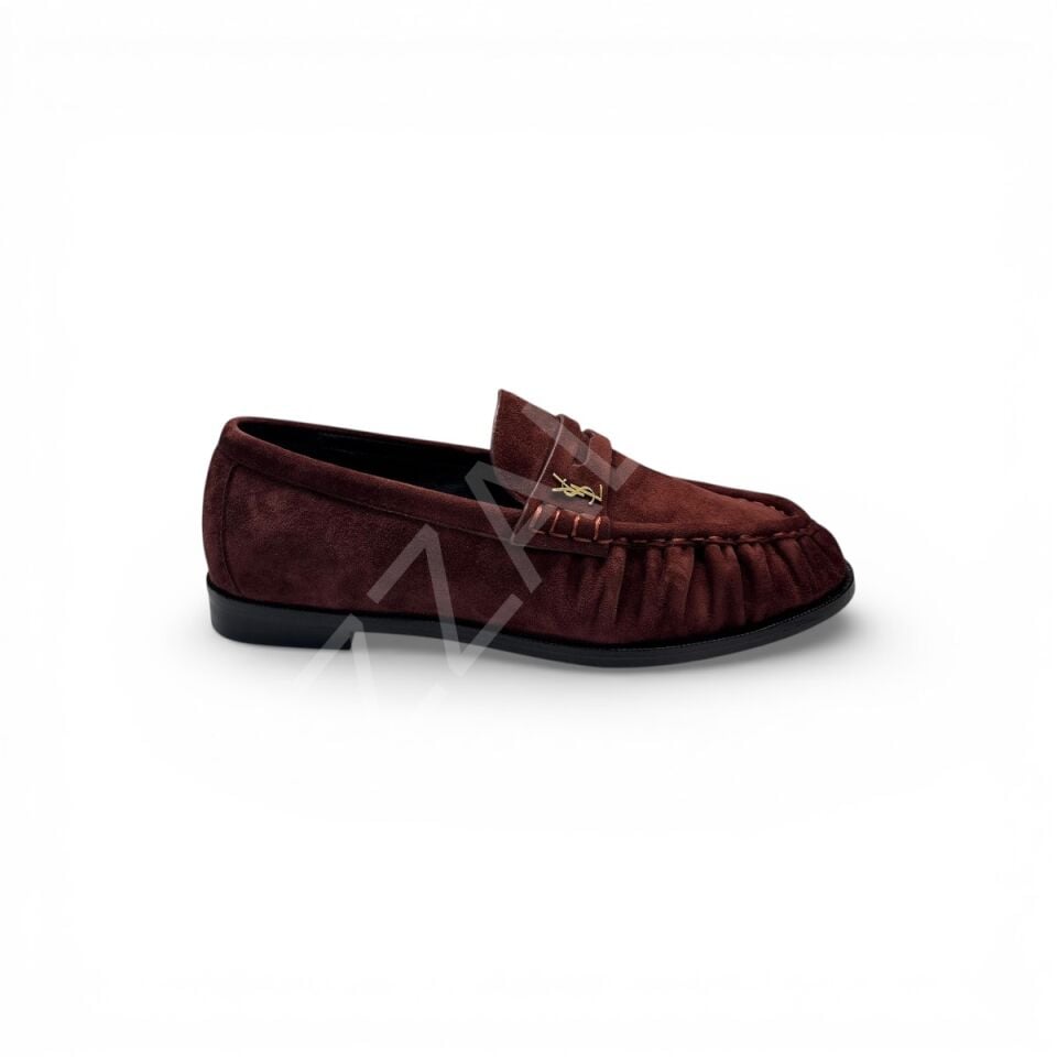 Ysl 1109 Bordo Süet Kadın Ayakkabı
