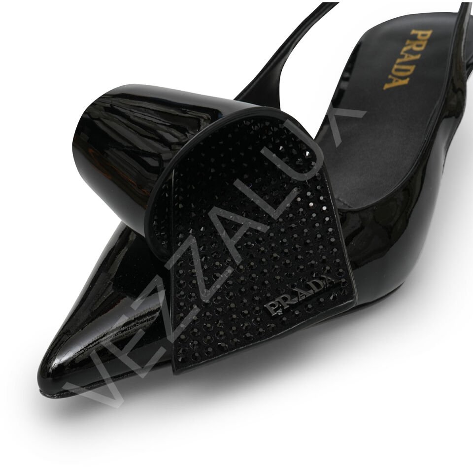 Prada 664 Taşlı Kurdela Topuklu Kadın Ayakkabı