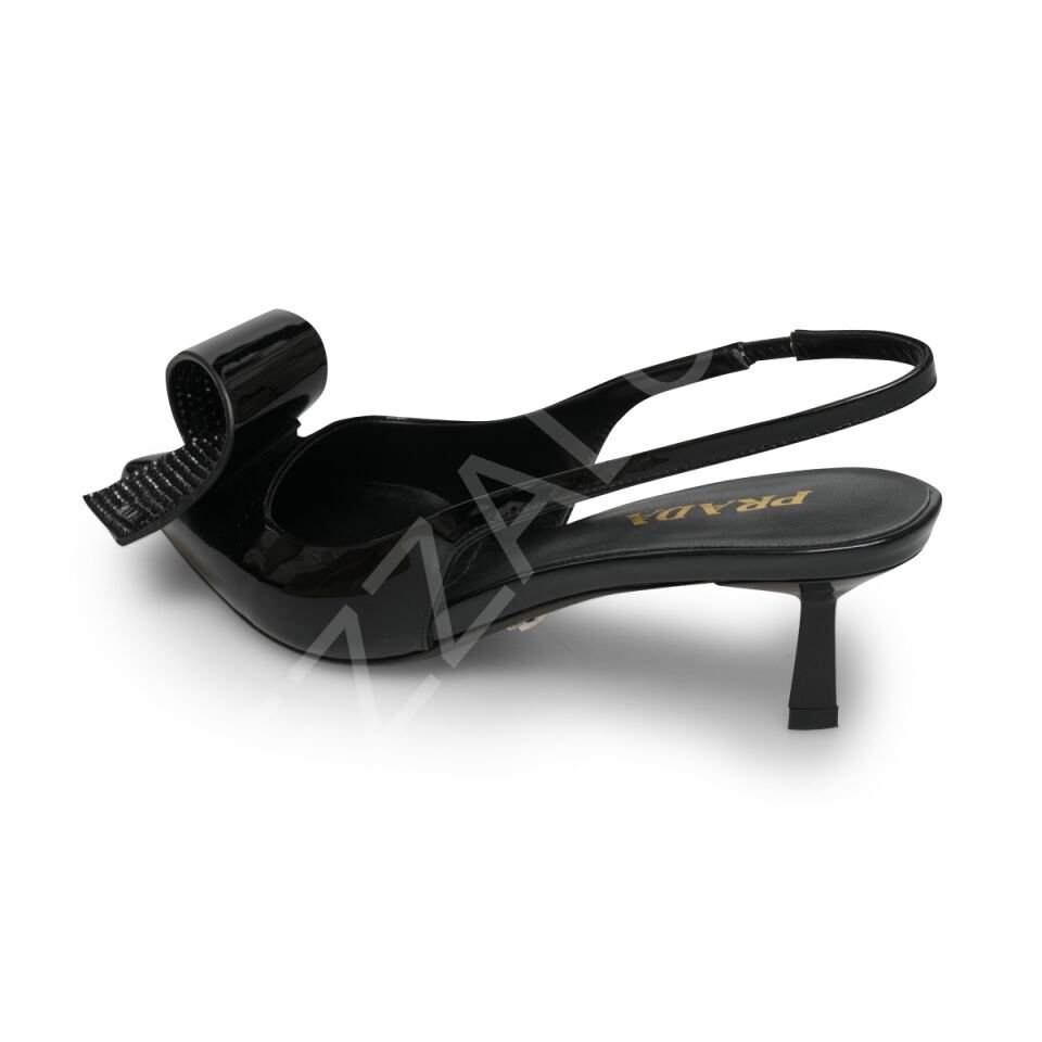 Prada 664 Taşlı Kurdela Topuklu Kadın Ayakkabı