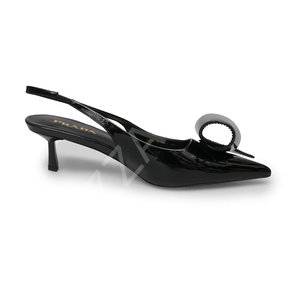 Prada 664 Taşlı Kurdela Topuklu Kadın Ayakkabı