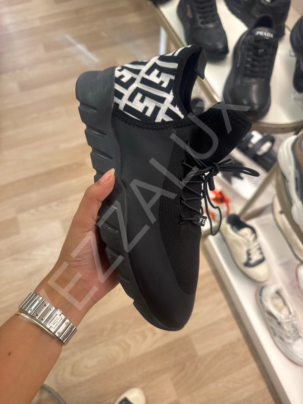 Fendi 929 Siyah Beyaz Boğazlı Erkek Ayakkabı