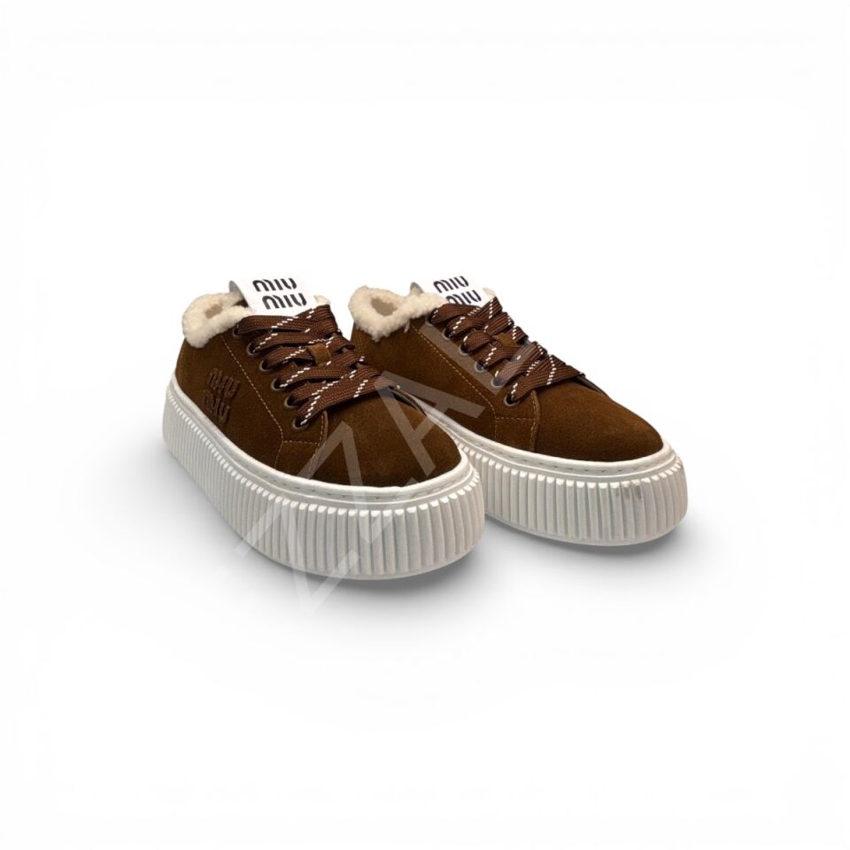 Miu 1136 Kahverengi Tüylü Kadın Ayakkabı