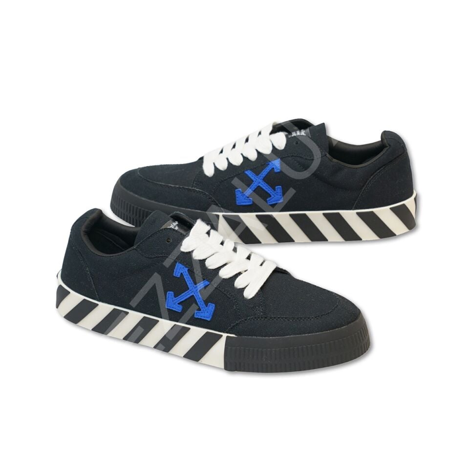 Off 815 Siyah Mavi Logo Erkek Ayakkabı