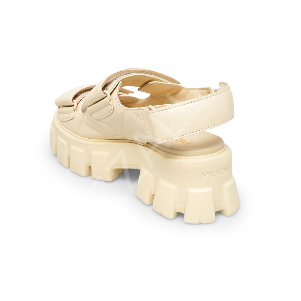 Prada 694 Nude Sandalet Deri Kadın Ayakkabı