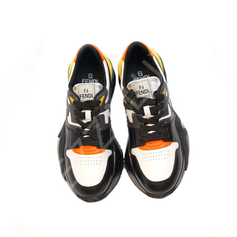 Fendi 932 Siyah Turuncu Beyaz Erkek Ayakkabı