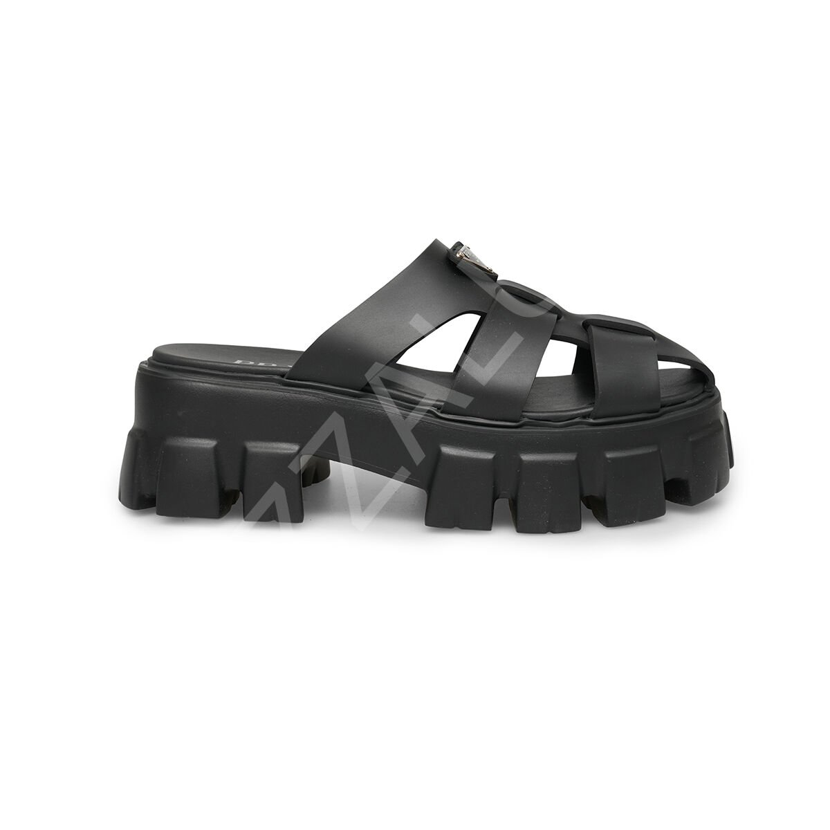 Prada 724 Siyah Terlik Kafes Kadın Ayakkabı