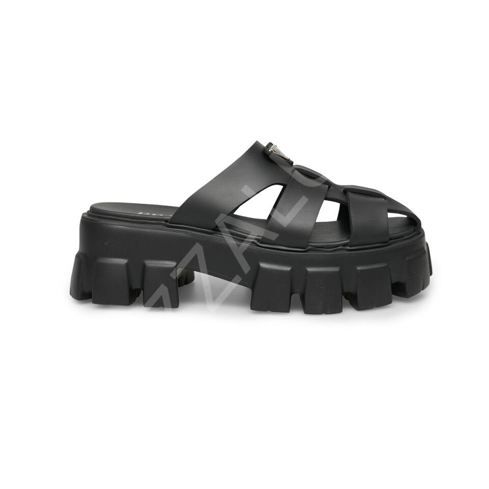 Prada 724 Siyah Terlik Kafes Kadın Ayakkabı