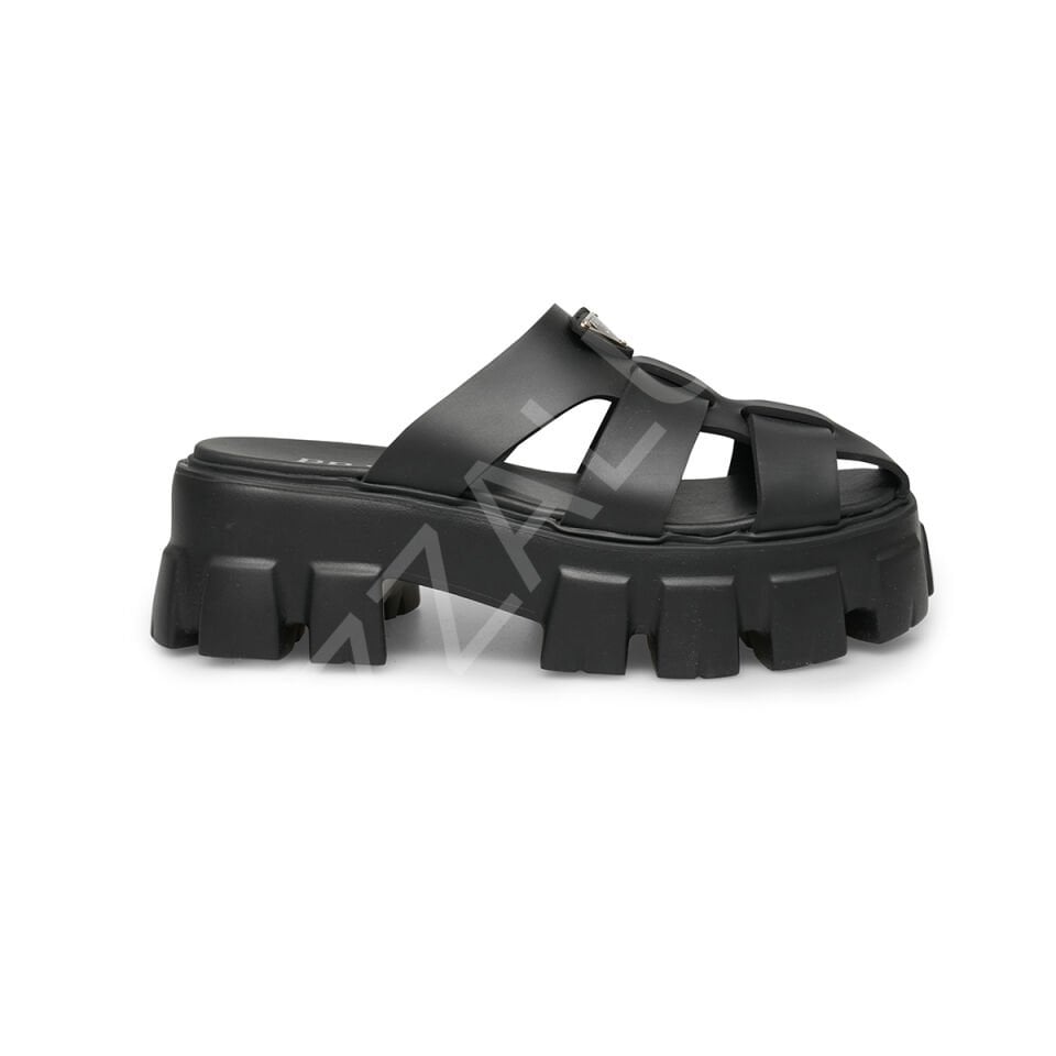 Prada 724 Siyah Terlik Kafes Kadın Ayakkabı