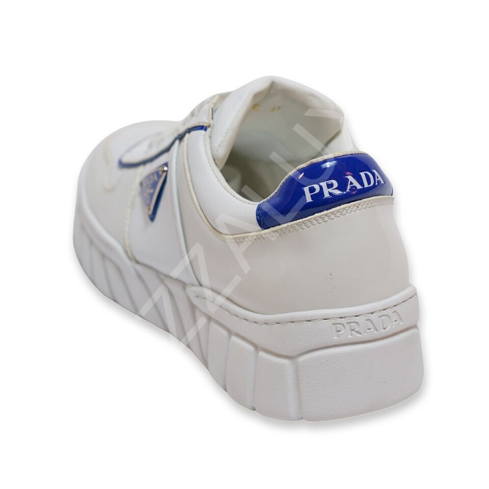 Prada 953 Beyaz Mavi Erkek Ayakkabı