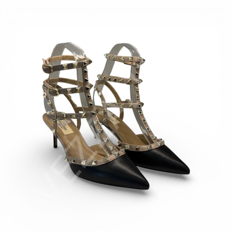 Vltn 1175 Siyah Nude Kısa Topuklu Kadın Ayakkabı