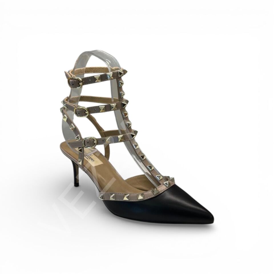 Vltn 1175 Siyah Nude Kısa Topuklu Kadın Ayakkabı