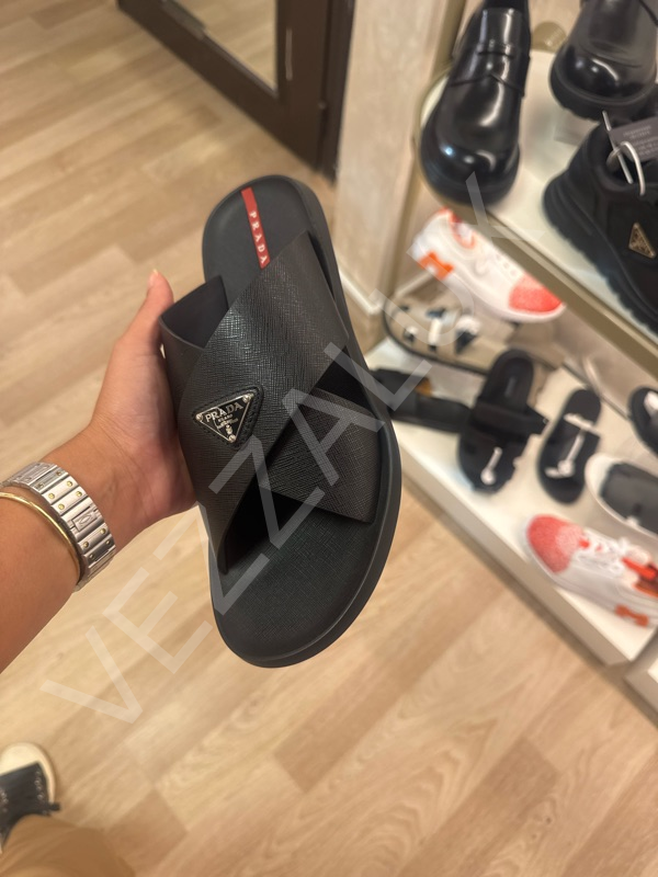 Prada 961 Terlik Siyah Erkek Ayakkabı