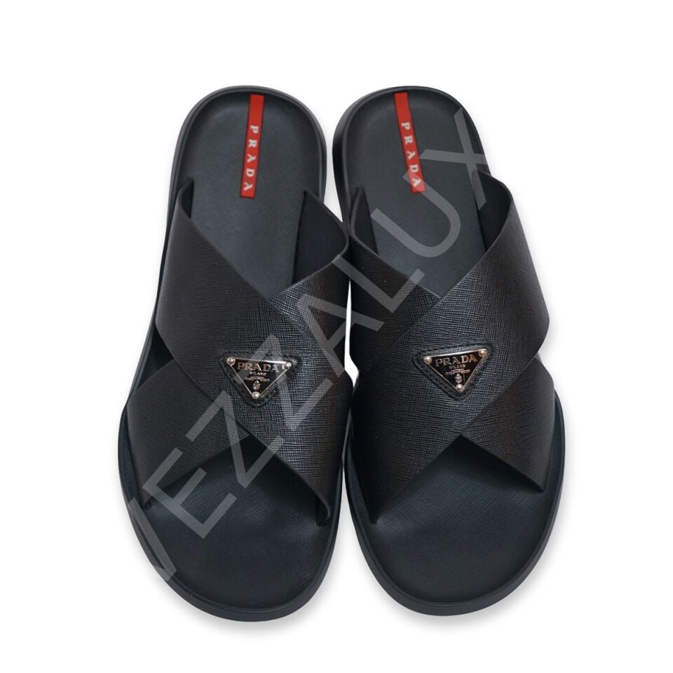 Prada 961 Terlik Siyah Erkek Ayakkabı