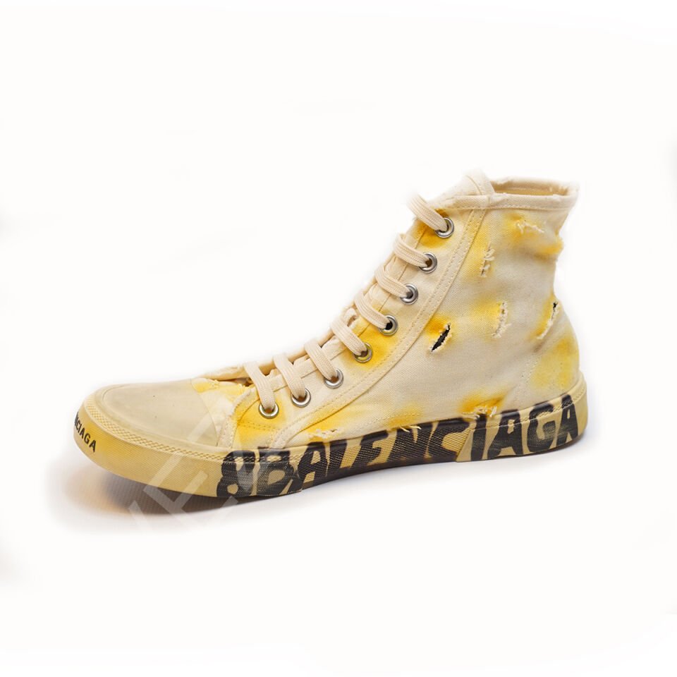 Balencıaga 1019 Yırtık Taban Yazılı Erkek Ayakkabı