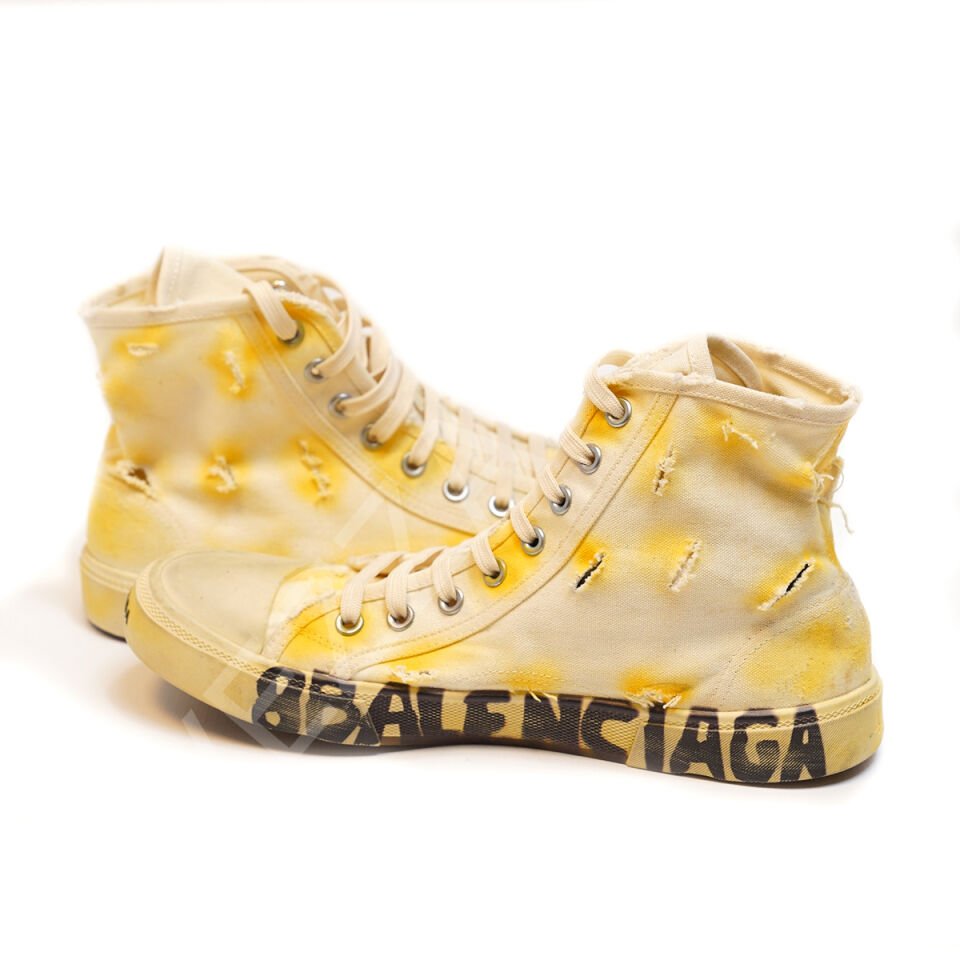 Balencıaga 1019 Yırtık Taban Yazılı Erkek Ayakkabı