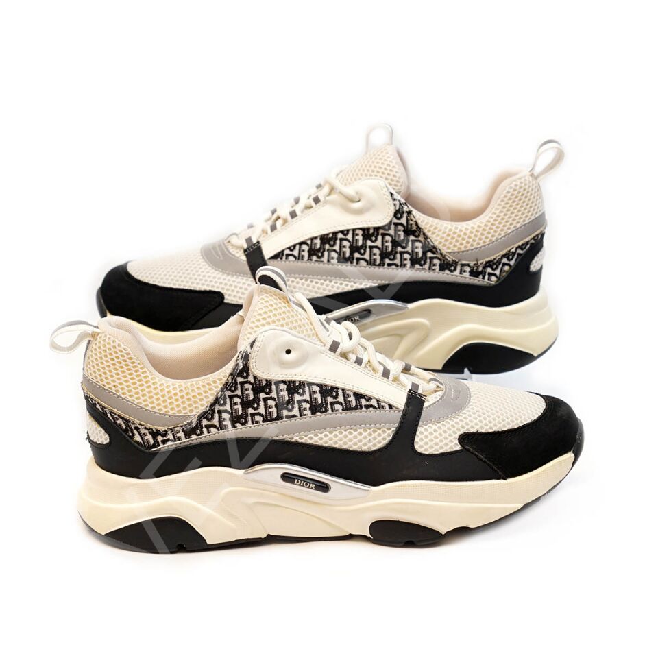 Dior 869 Beyaz Siyah File Logolu Erkek Ayakkabı