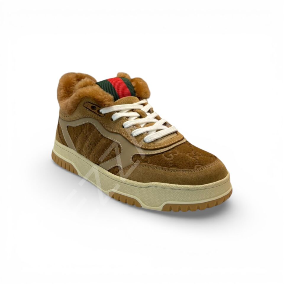 Gucci 1192 Taba Tüylü Kadın Ayakkabı