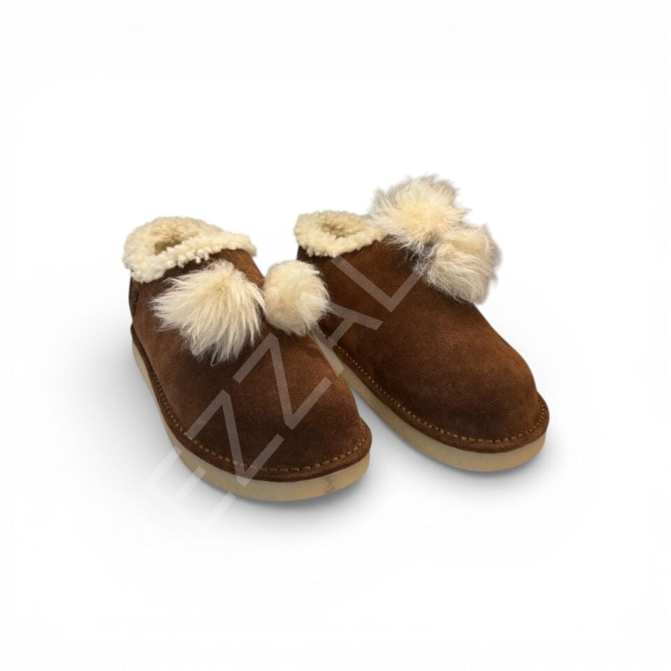 Miu 1196 Tüylü Kısa Bot Kahverengi Kadın Ayakkabı