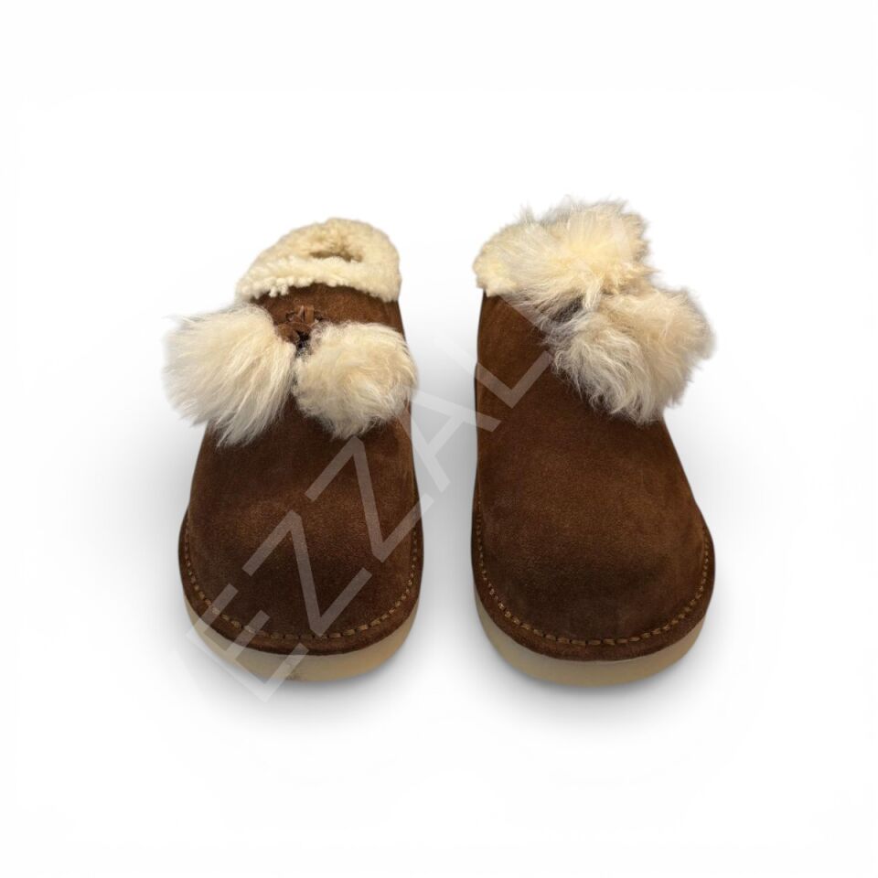 Miu 1196 Tüylü Kısa Bot Kahverengi Kadın Ayakkabı