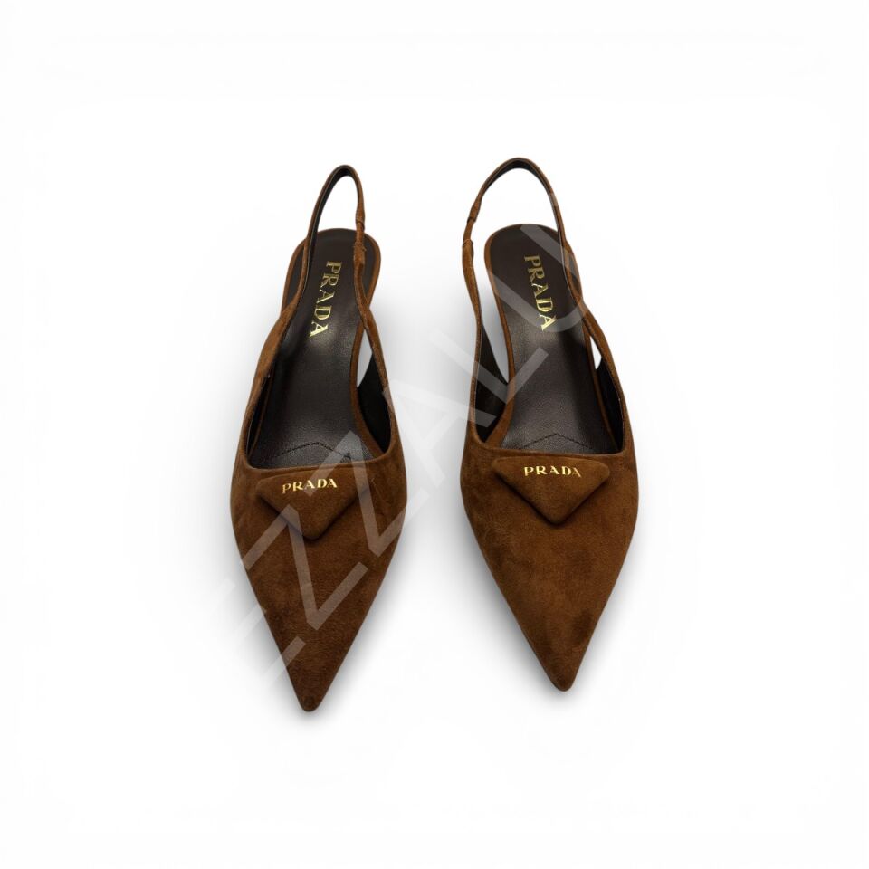 Prada 1212 Kahverengi Süet Kadın Ayakkabı