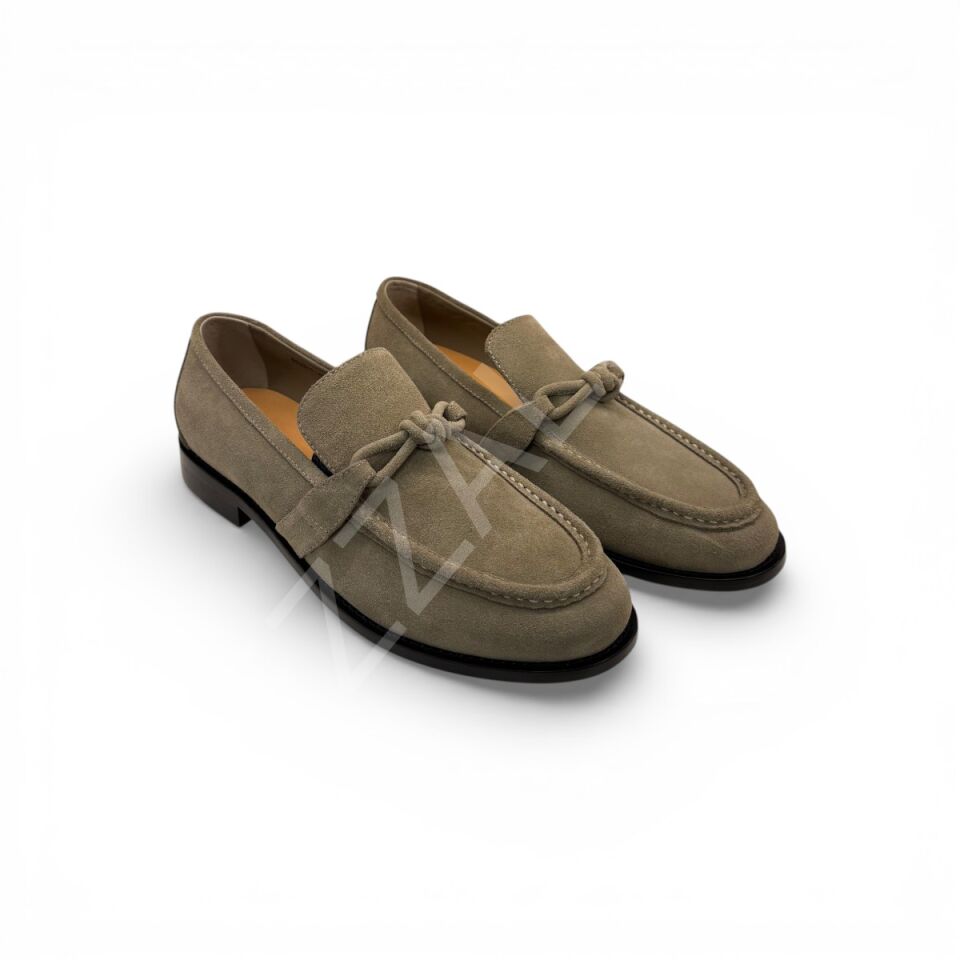 Bottega 1208 Yeşil Süet Loafer Erkek Ayakkabı
