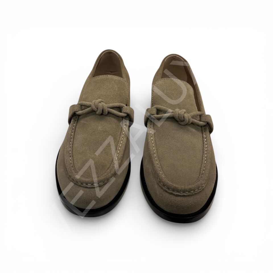 Bottega 1208 Yeşil Süet Loafer Erkek Ayakkabı