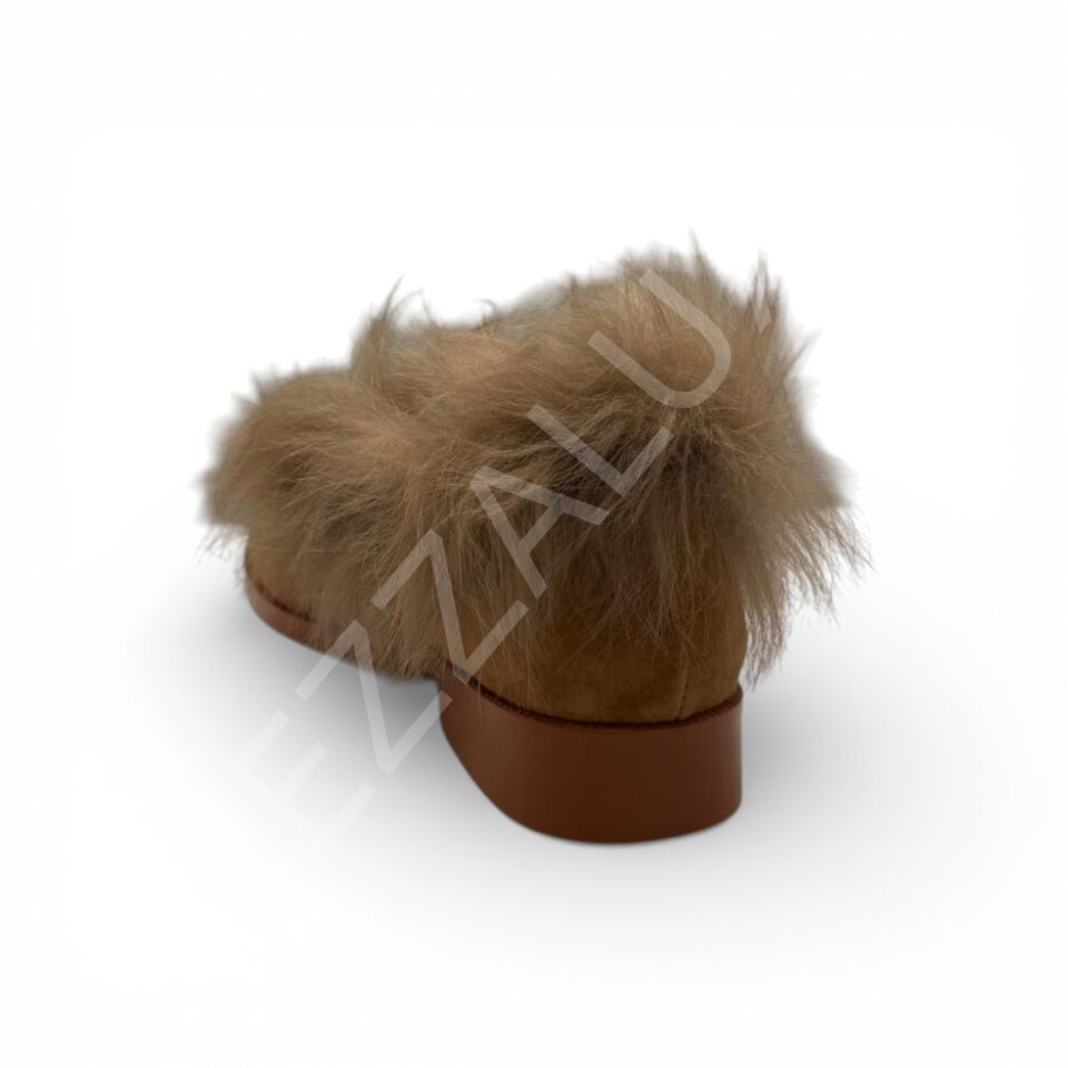 Chanel 1052 Tüylü Taba Süet Kadın Ayakkabı