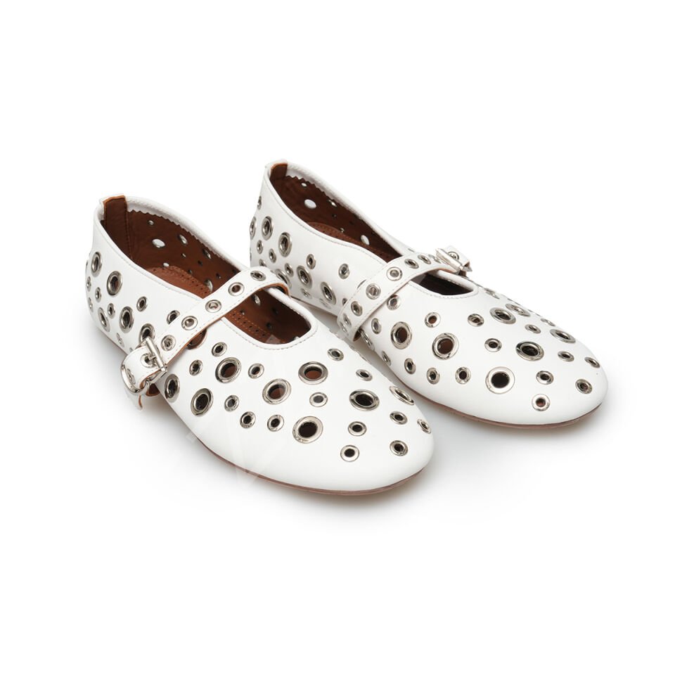 Alaia 19 Beyaz Zımba Kadın Ayakkabı