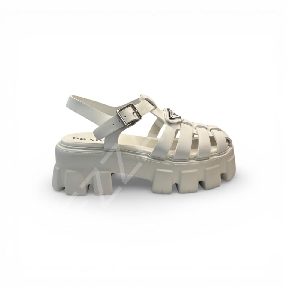 Prada 1215 Beyaz Kafes Kadın Ayakkabı