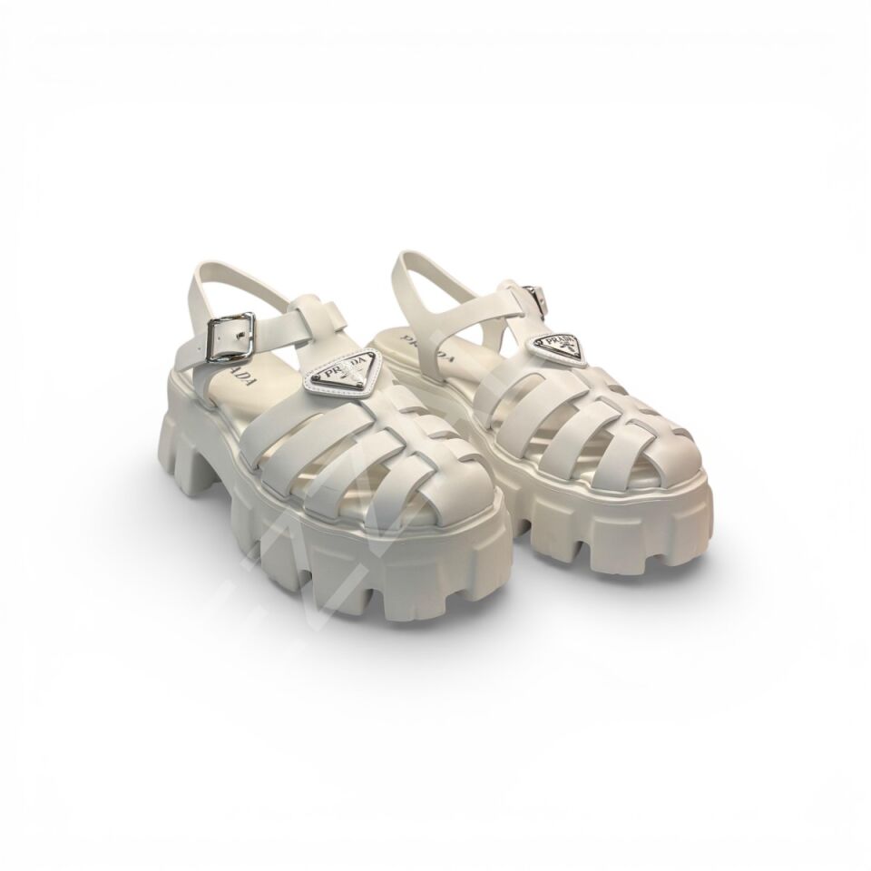 Prada 1215 Beyaz Kafes Kadın Ayakkabı