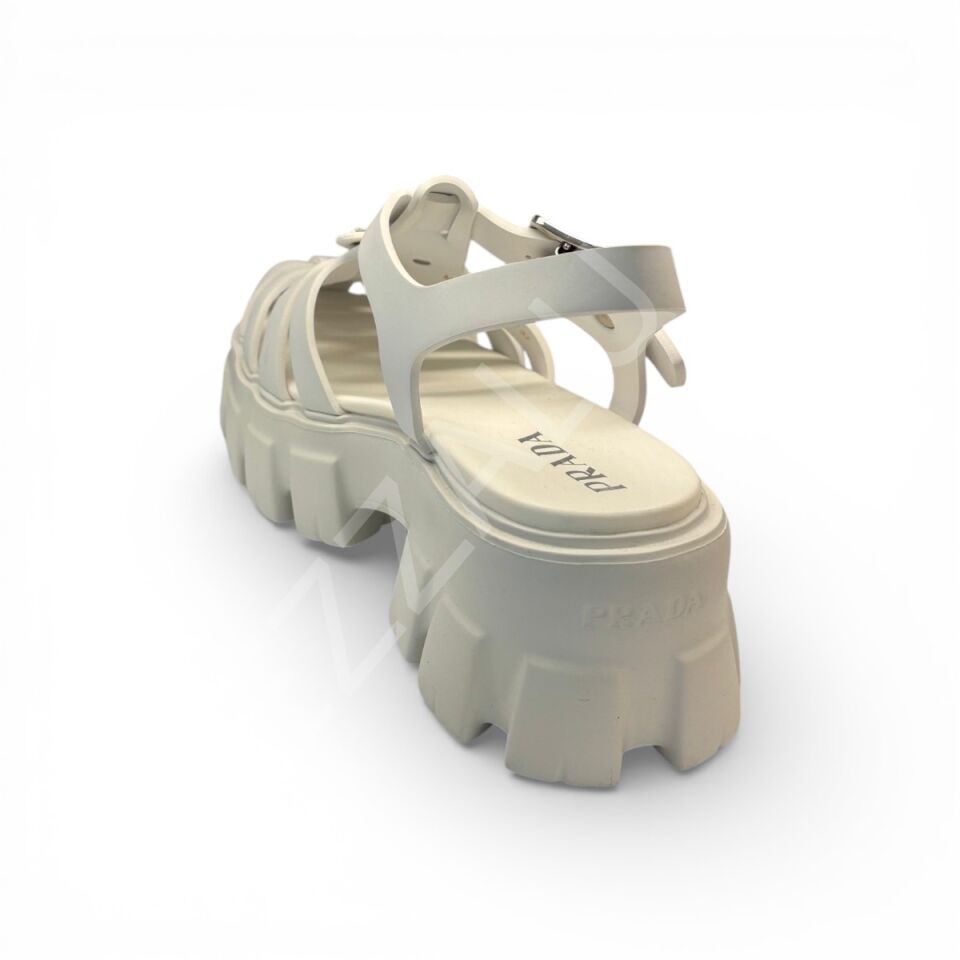 Prada 1215 Beyaz Kafes Kadın Ayakkabı