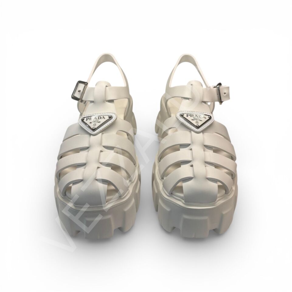 Prada 1215 Beyaz Kafes Kadın Ayakkabı