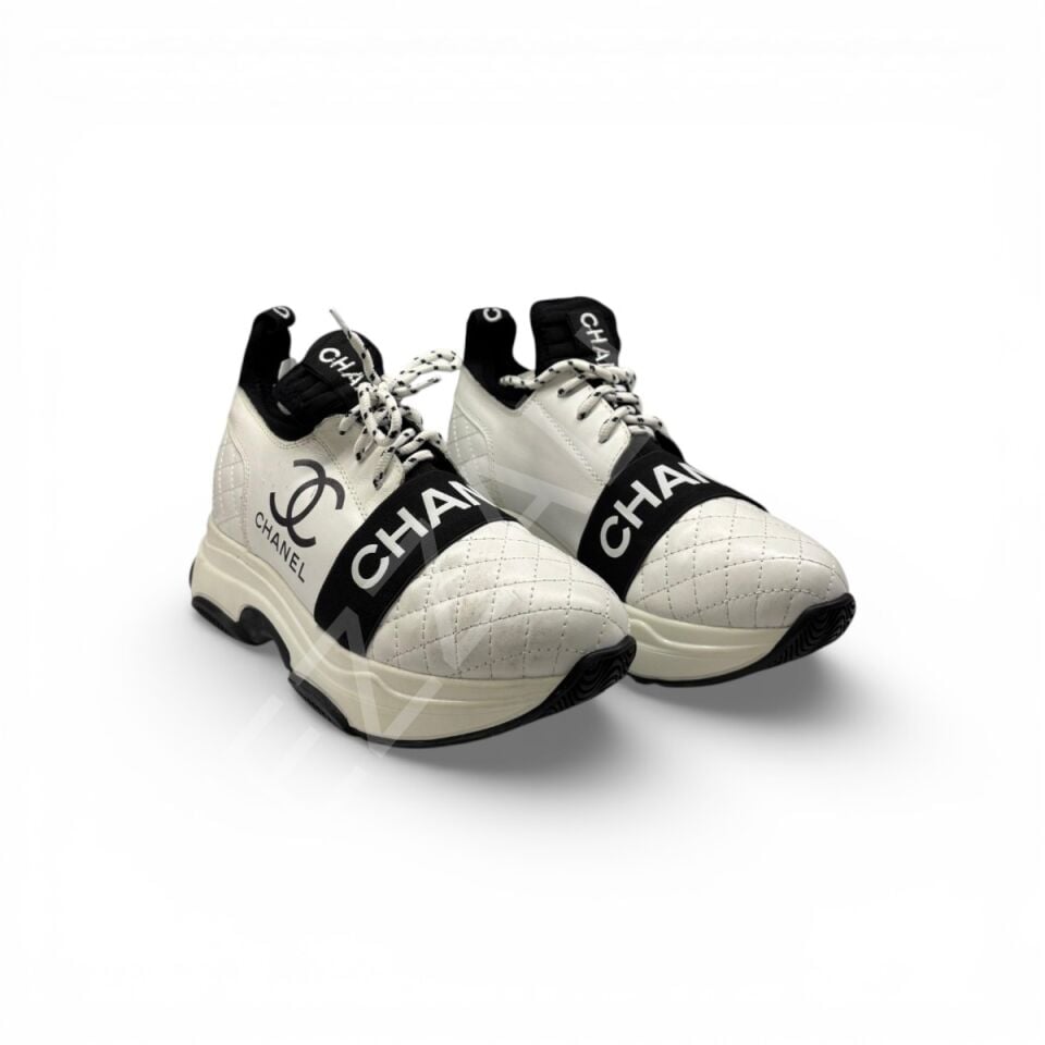 Chanel 1227 Beyaz Önü Lastikli Kadın Ayakkabı