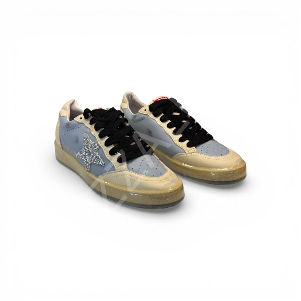 Gg 1222 Mavi Gri Simli Kadın Ayakkabı