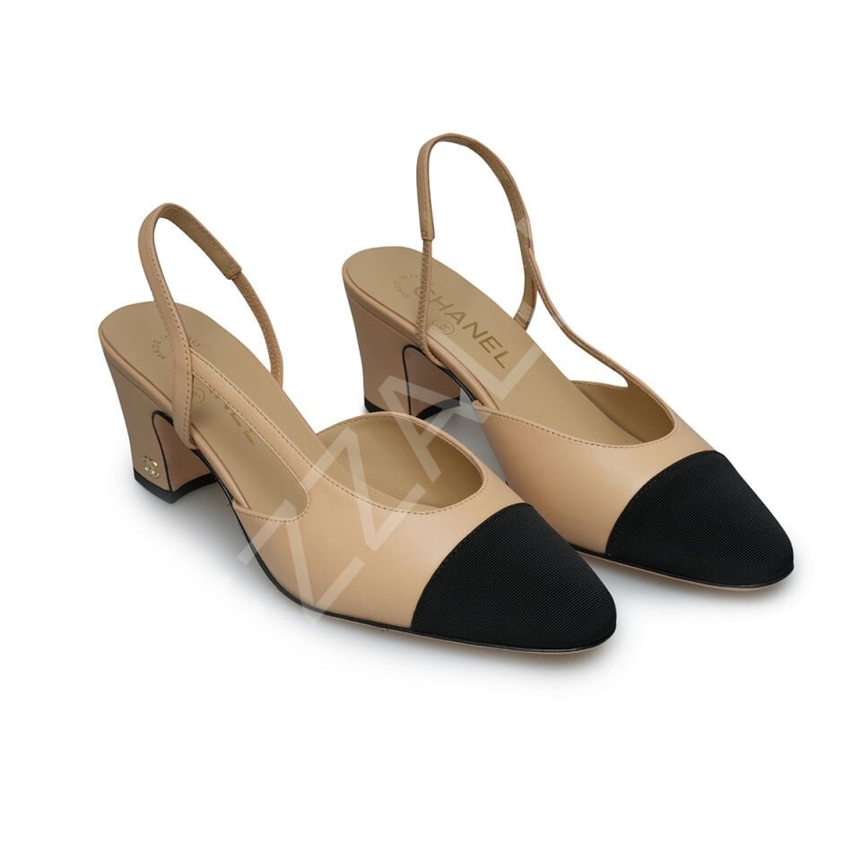 Chanel T08 Nude Sling Back Kadın Ayakkabı
