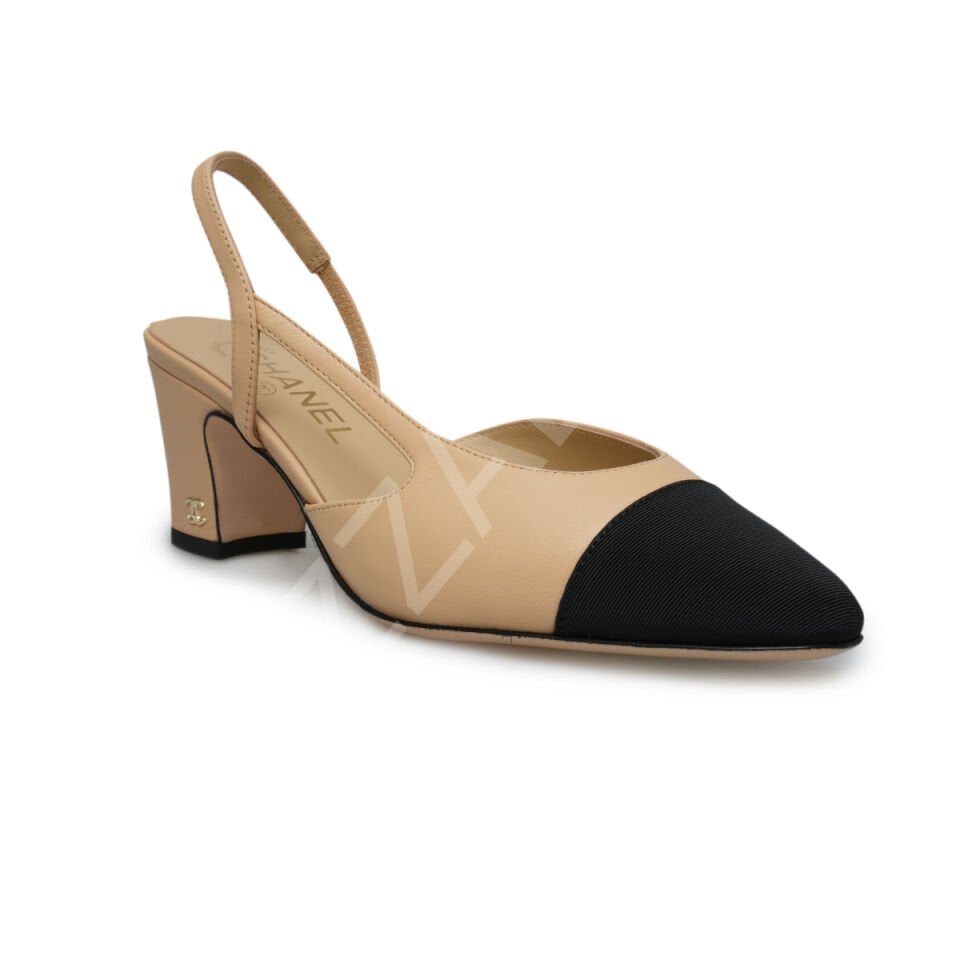Chanel T08 Nude Sling Back Kadın Ayakkabı