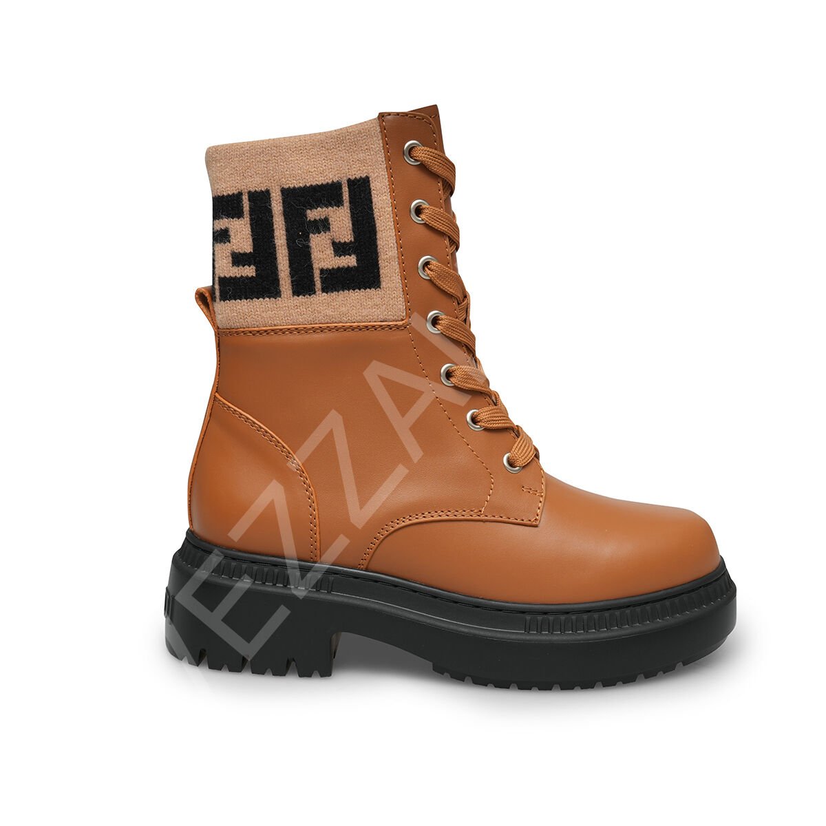 Fendi 595 Taba Lastikli Bot Kadın Ayakkabı