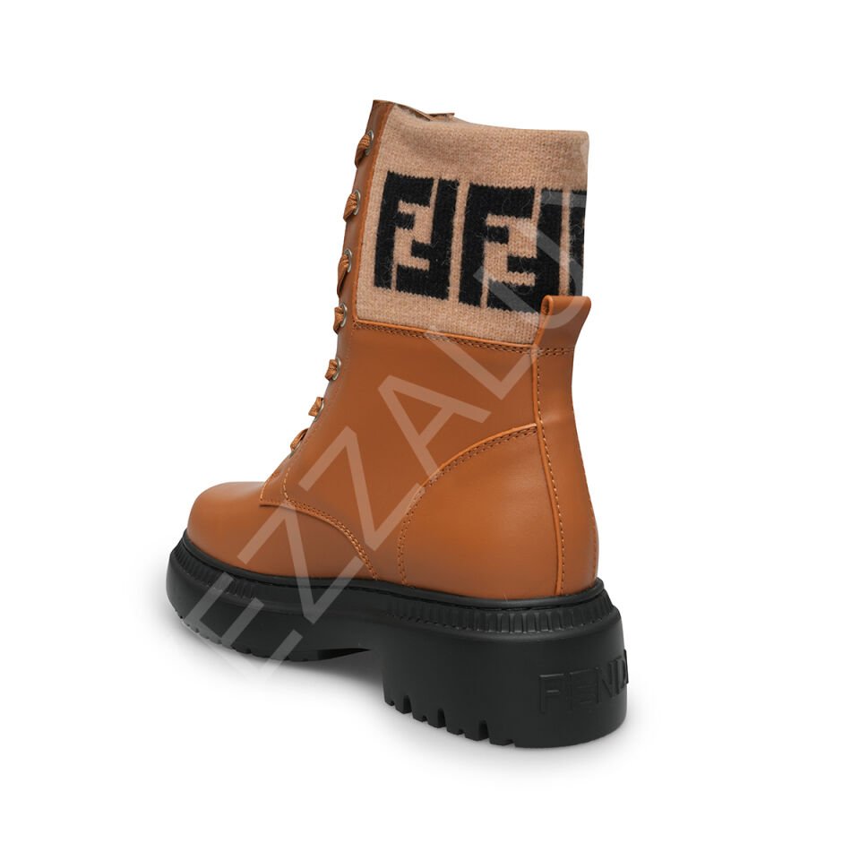 Fendi 595 Taba Lastikli Bot Kadın Ayakkabı