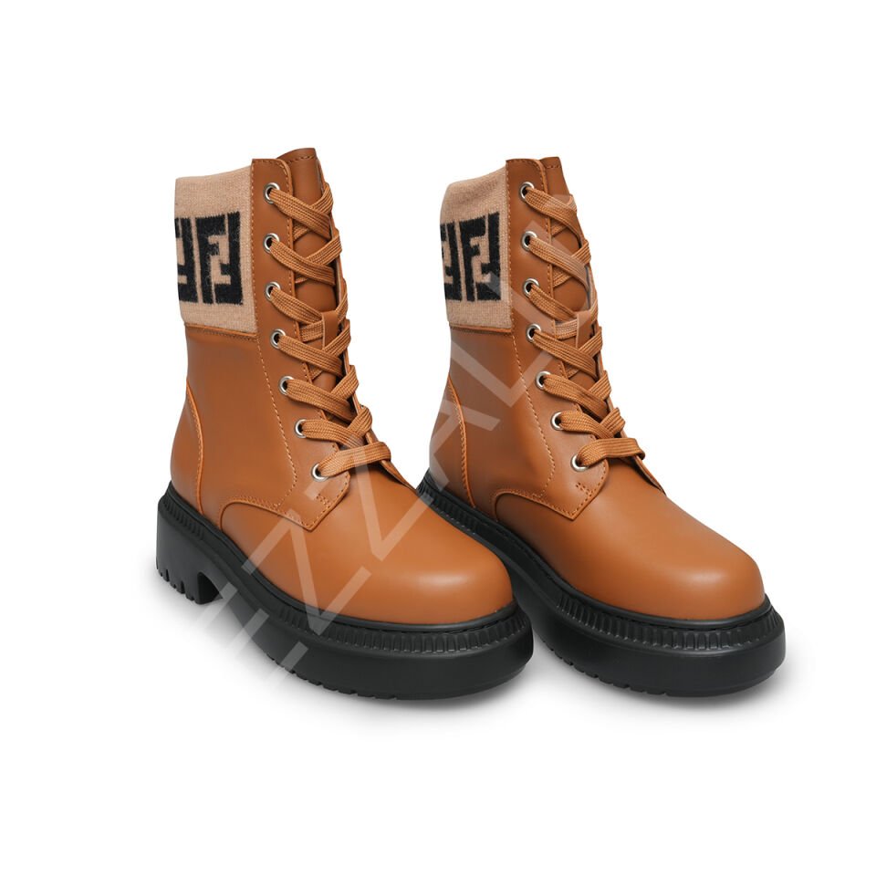 Fendi 595 Taba Lastikli Bot Kadın Ayakkabı