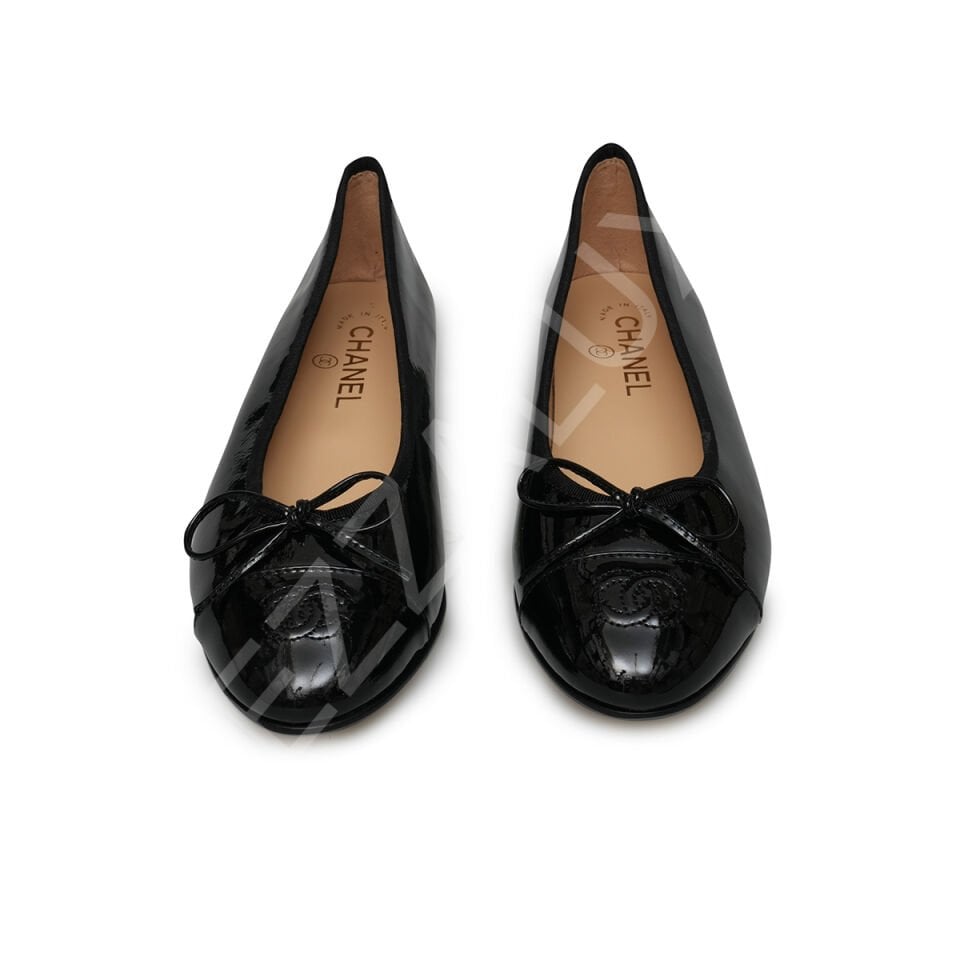 Chanel 11 Rugan Siyah Kadın Ayakkabı