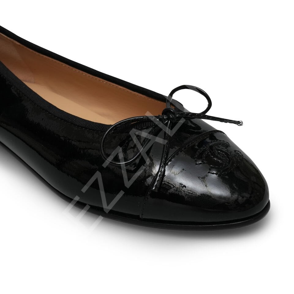 Chanel 11 Rugan Siyah Kadın Ayakkabı