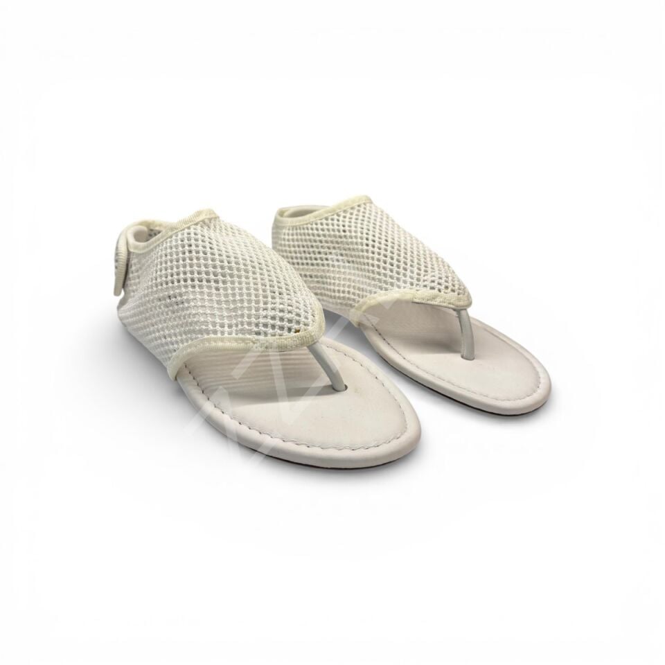 Alaia 782 Beyaz Sandalet Fileli Kadın Ayakkabı