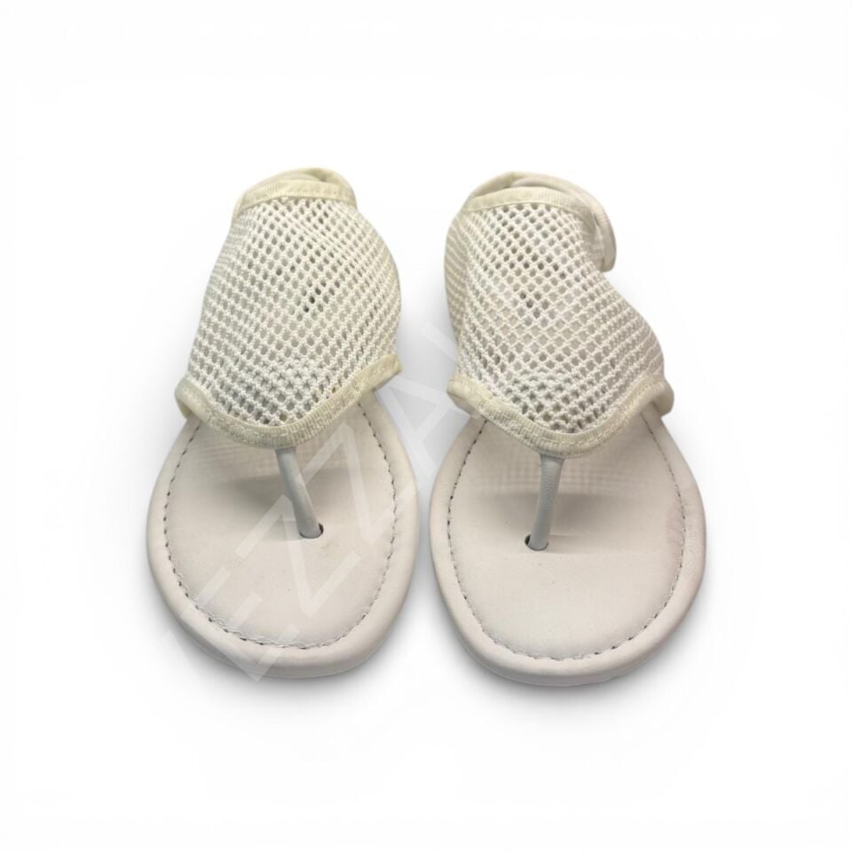 Alaia 782 Beyaz Sandalet Fileli Kadın Ayakkabı