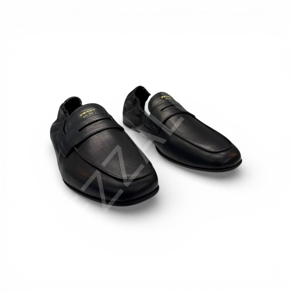 Prada 783 Siyah Lastikli Loafer Deri Kadın Ayakkabı
